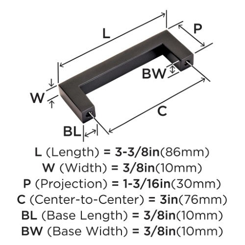 Monument Aluminum Oil Rubbed Bronze Cabinet Pull 9