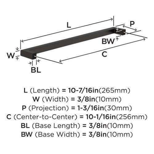 Monument Aluminum Oil Rubbed Bronze Cabinet Pull 14