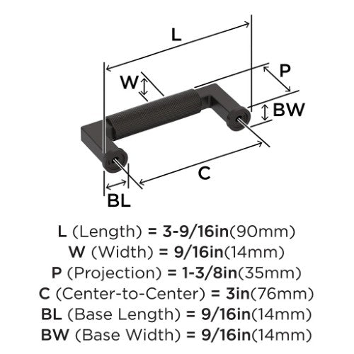 Balata Zinc Oil Rubbed Bronze Cabinet Pull 11