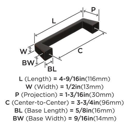 Blackrock Zinc Oil Rubbed Bronze Cabinet Pull 8