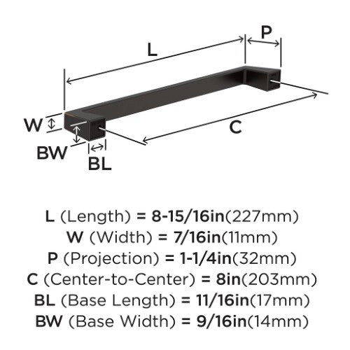 Blackrock Zinc Oil Rubbed Bronze Cabinet Pull 14