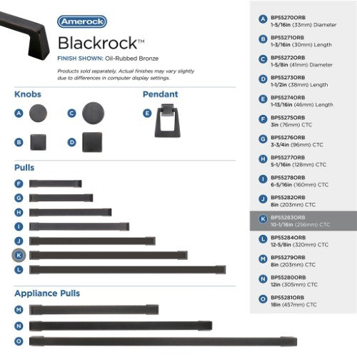 Blackrock Zinc Oil Rubbed Bronze Cabinet Pull 40