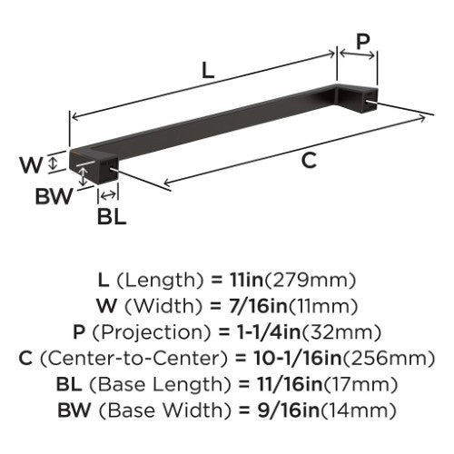 Blackrock Zinc Oil Rubbed Bronze Cabinet Pull 12