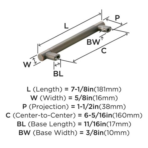Bronx Zinc & Stainless Steel Oil Rubbed Bronze Cabinet Pull 11