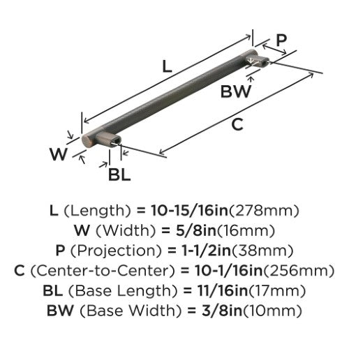 Bronx Zinc & Stainless Steel Oil Rubbed Bronze Cabinet Pull 7