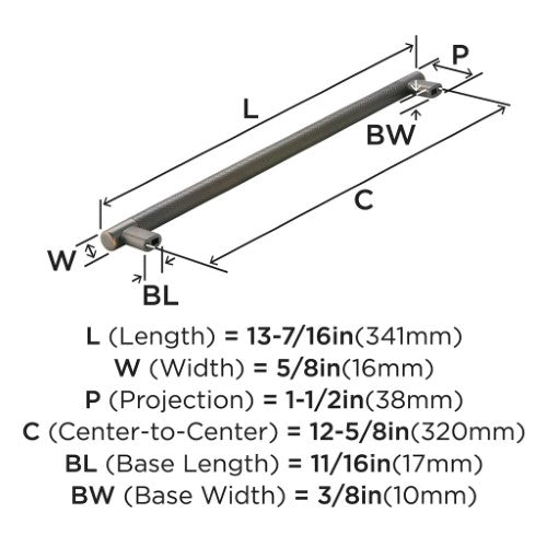 Bronx Zinc & Stainless Steel Oil Rubbed Bronze Cabinet Pull 8