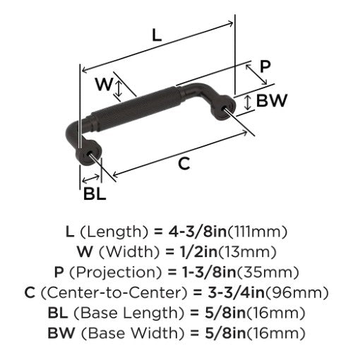 Collet Zinc Oil Rubbed Bronze Cabinet Pull 10