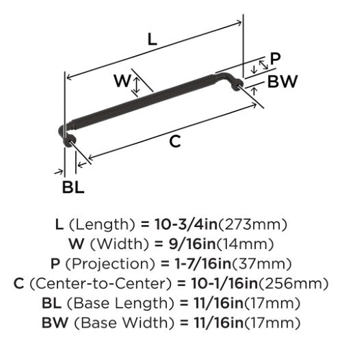 Collet Zinc Oil Rubbed Bronze Cabinet Pull 14