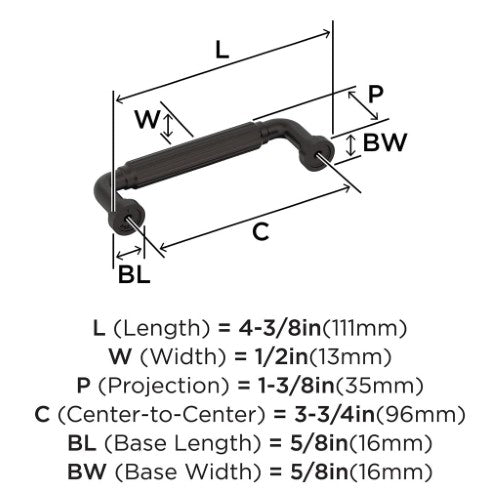 Cowrie Zinc Oil Rubbed Bronze Cabinet Pull 10