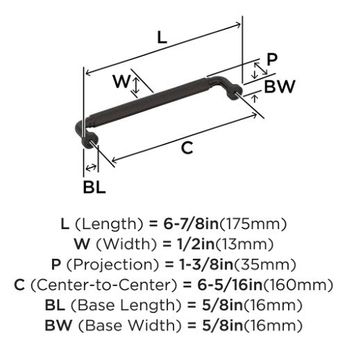 Cowrie Zinc Oil Rubbed Bronze Cabinet Pull 12