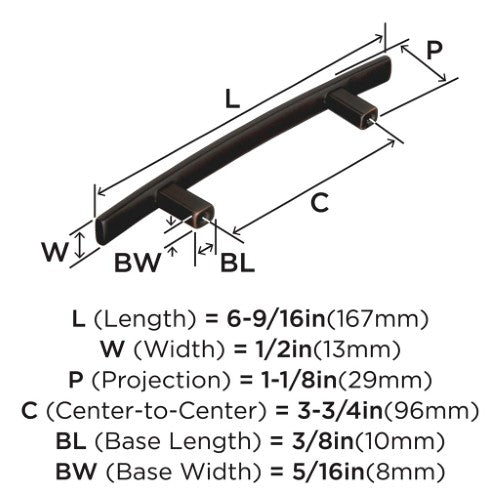 Cyprus Zinc Oil Rubbed Bronze Cabinet Pull 8