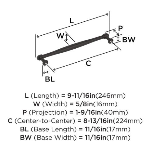 Enlivity Zinc Oil Rubbed Bronze Cabinet Pull 13