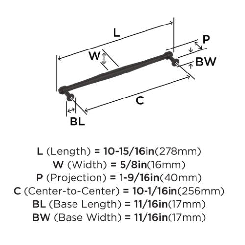 Enlivity Zinc Oil Rubbed Bronze Cabinet Pull 11