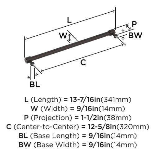 Faraday Zinc Oil Rubbed Bronze Cabinet Pull 10