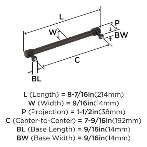 Farewind Zinc Oil Rubbed Bronze Cabinet Pull 15