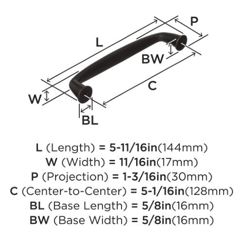 Kane Zinc Oil Rubbed Bronze Cabinet Pull 9