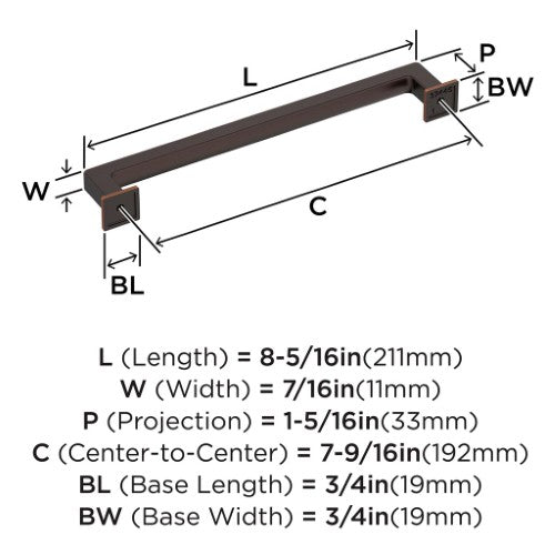 Lintel Zinc Oil Rubbed Bronze Cabinet Pull 15