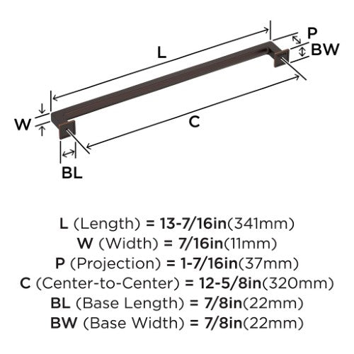 Lintel Zinc Oil Rubbed Bronze Cabinet Pull 10