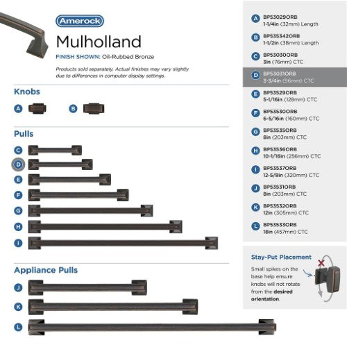 Mulholland Zinc Oil Rubbed Bronze Cabinet Pull 43