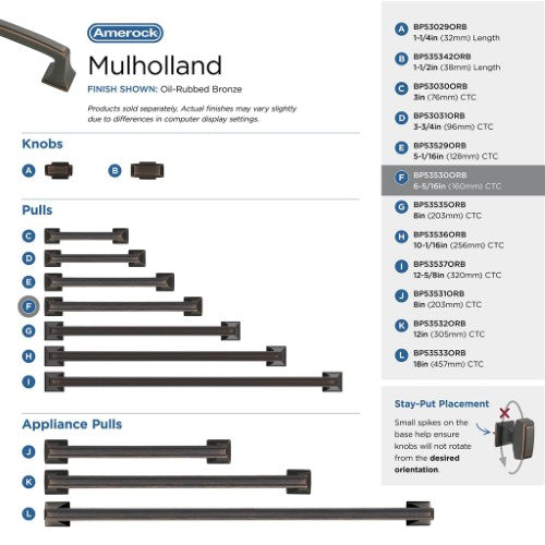 Mulholland Zinc Oil Rubbed Bronze Cabinet Pull 37