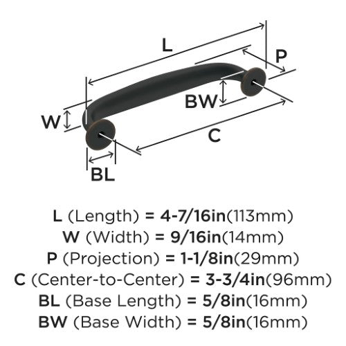 Renown Zinc Oil Rubbed Bronze Cabinet Pull 10