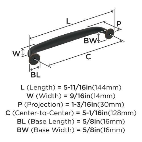 Renown Zinc Oil Rubbed Bronze Cabinet Pull 11