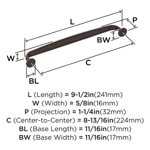 Renown Zinc Oil Rubbed Bronze Cabinet Pull 14
