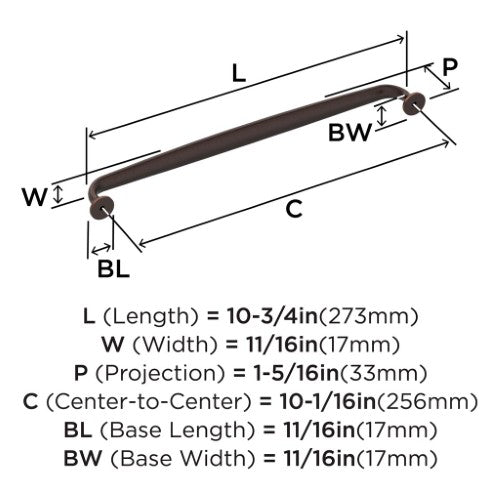 Renown Zinc Oil Rubbed Bronze Cabinet Pull 15