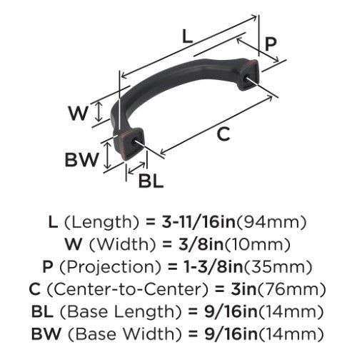 Revitalize Zinc Oil Rubbed Bronze Cabinet Pull 8