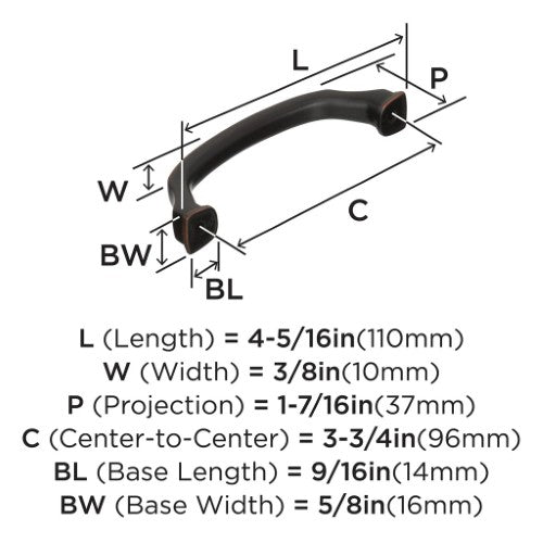 Revitalize Zinc Oil Rubbed Bronze Cabinet Pull 9