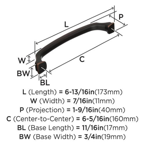 Revitalize Zinc Oil Rubbed Bronze Cabinet Pull 11