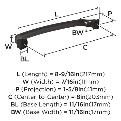 Revitalize Zinc Oil Rubbed Bronze Cabinet Pull 12