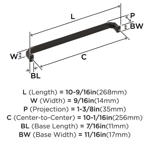 Townsend Zinc Oil Rubbed Bronze Cabinet Pull 13
