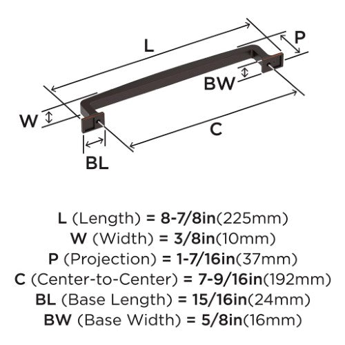 Westerly Zinc Oil Rubbed Bronze Cabinet Pull 14