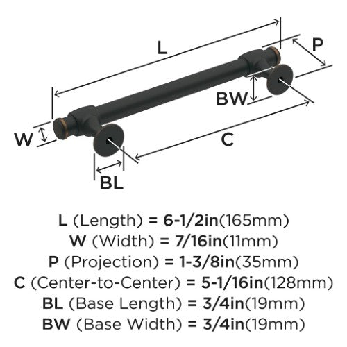 Winsome Zinc Oil Rubbed Bronze Cabinet Pull 11