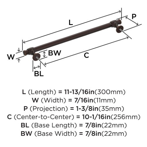 Winsome Zinc Oil Rubbed Bronze Cabinet Pull 15