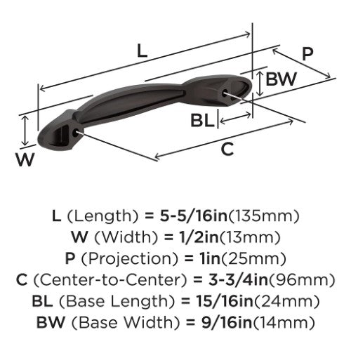 Intertwine Aluminum Oil Rubbed Bronze Cabinet Pull 6