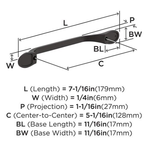 Ravino Zinc Oil Rubbed Bronze Cabinet Pull 7