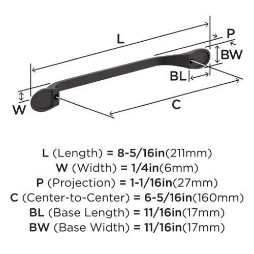 Ravino Zinc Oil Rubbed Bronze Cabinet Pull 8