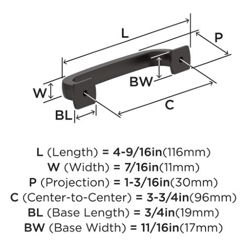 Surpass Zinc Oil Rubbed Bronze Cabinet Pull 10