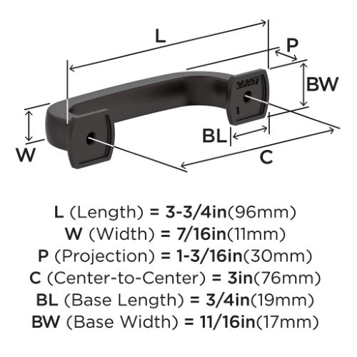 Surpass Zinc Oil Rubbed Bronze Cabinet Pull 9