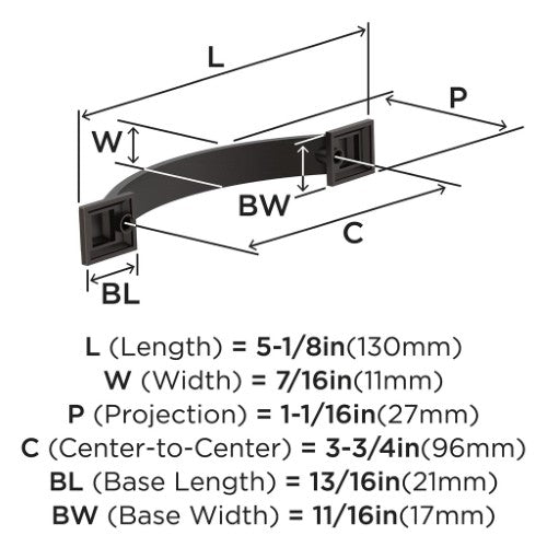 Sheffield Zinc Oil Rubbed Bronze Cabinet Pull 6