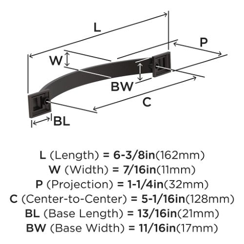 Sheffield Zinc Oil Rubbed Bronze Cabinet Pull 7
