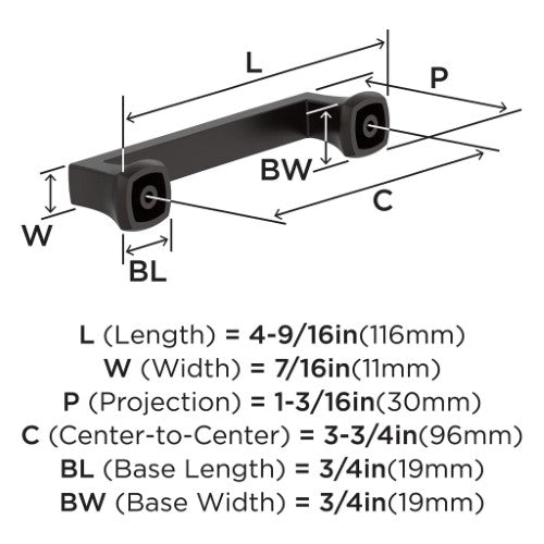 Hybridize Zinc Oil Rubbed Bronze Cabinet Pull 6