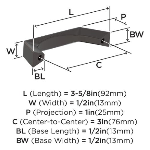 Evolve Zinc Oil Rubbed Bronze Cabinet Pull 5