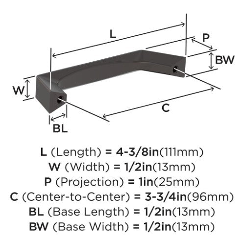 Evolve Zinc Oil Rubbed Bronze Cabinet Pull 6