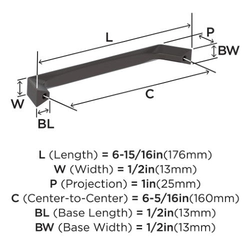 Evolve Zinc Oil Rubbed Bronze Cabinet Pull 8