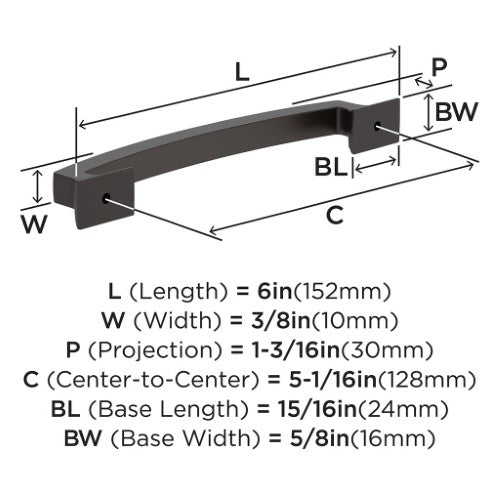 Incisive Zinc Oil Rubbed Bronze Cabinet Pull 7