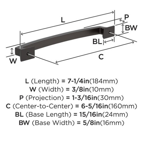 Incisive Zinc Oil Rubbed Bronze Cabinet Pull 8