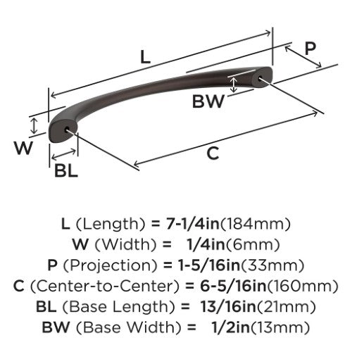 Vaile Zinc Oil Rubbed Bronze Cabinet Pull 8